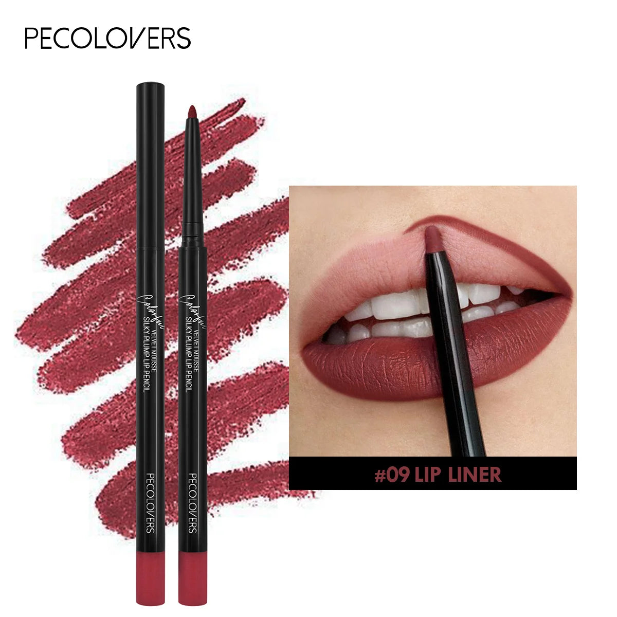 Crayon Lipliner Mat Waterproof – 12 Couleurs Longue Tenue | Contour Lèvres Hydratant