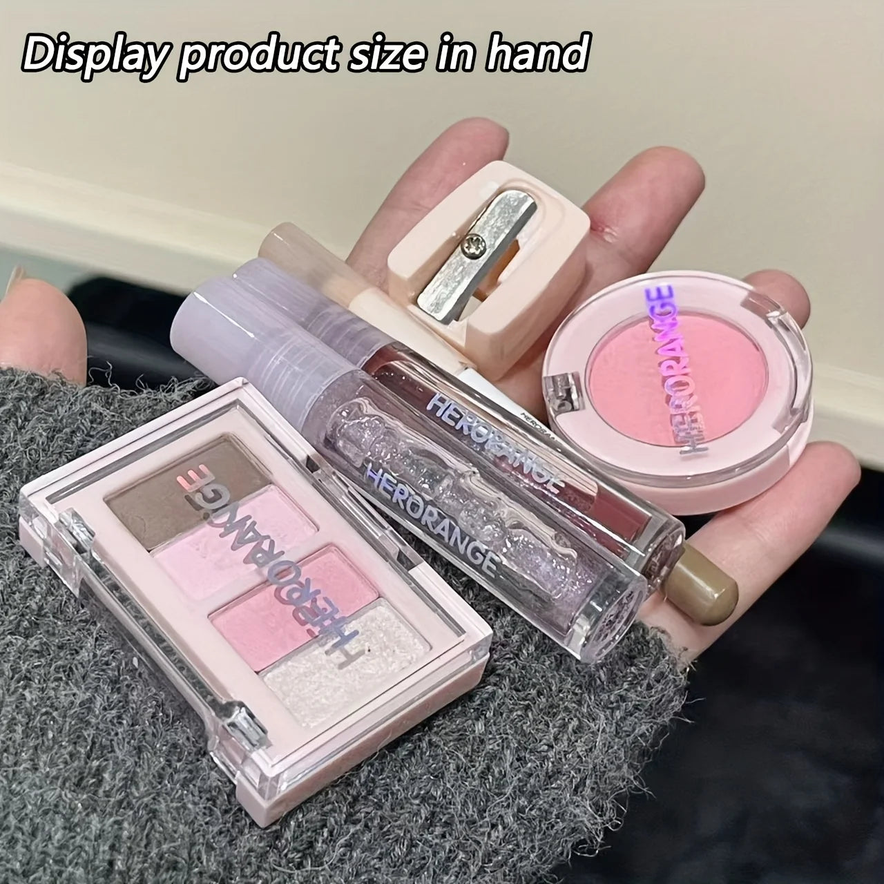 Kit Maquillage Mini 6 Pcs Herorange – Gloss, Lip Tint, Eyeliner, Blush & Fard à Paupières | Waterproof Longue Tenue