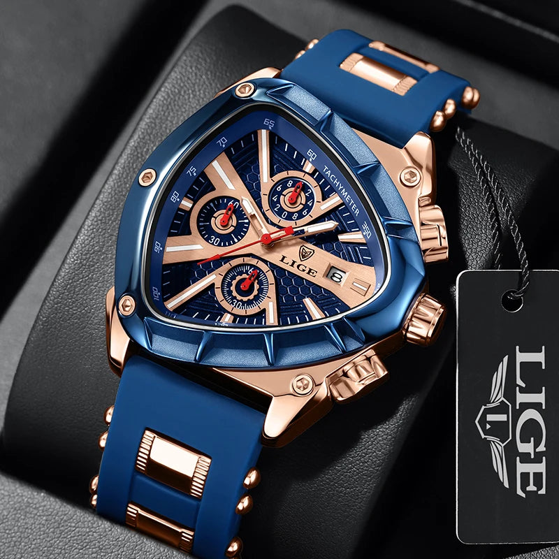 Montre Homme LIGE Chronographe Militaire Sport Armée Quartz Étanche Luxe Bracelet Tendance | Montre LIGE Chronographe Militaire Premium