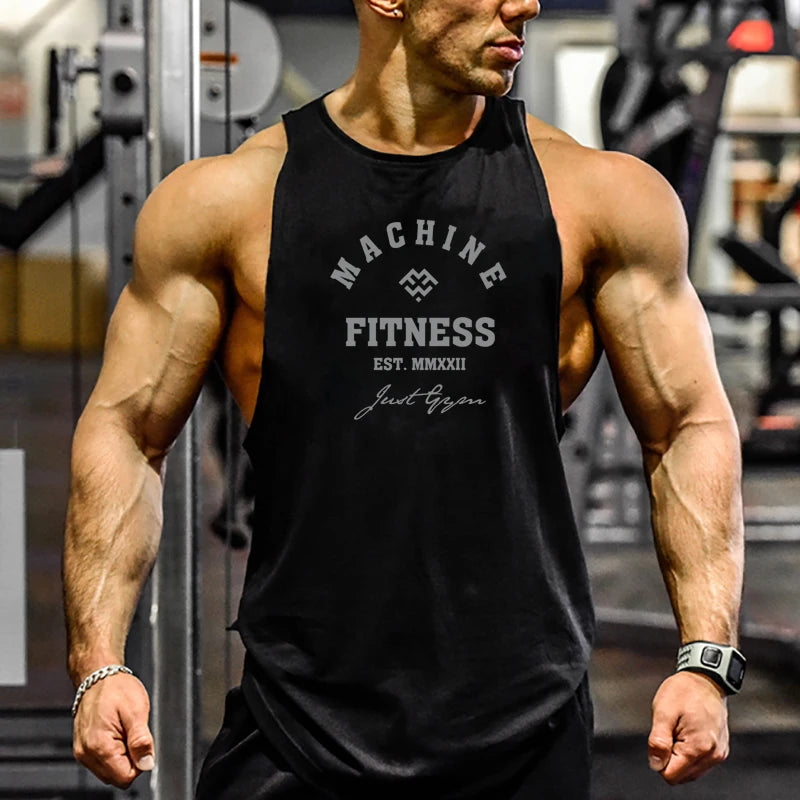 Débardeur Homme Gym Musculation Coton – Sans Manches Fitness Bodybuilding Stringer Jogging