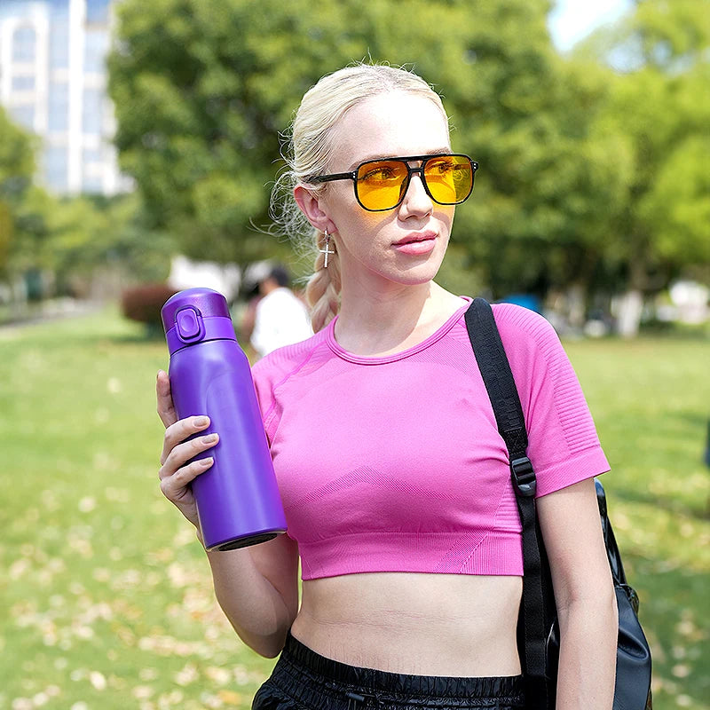 Gourde Isotherme Inox Sport + Pods Arômes Fruits Offerts – Hydratation Savoureuse | Fitness, Gym & Outdoor | Portable