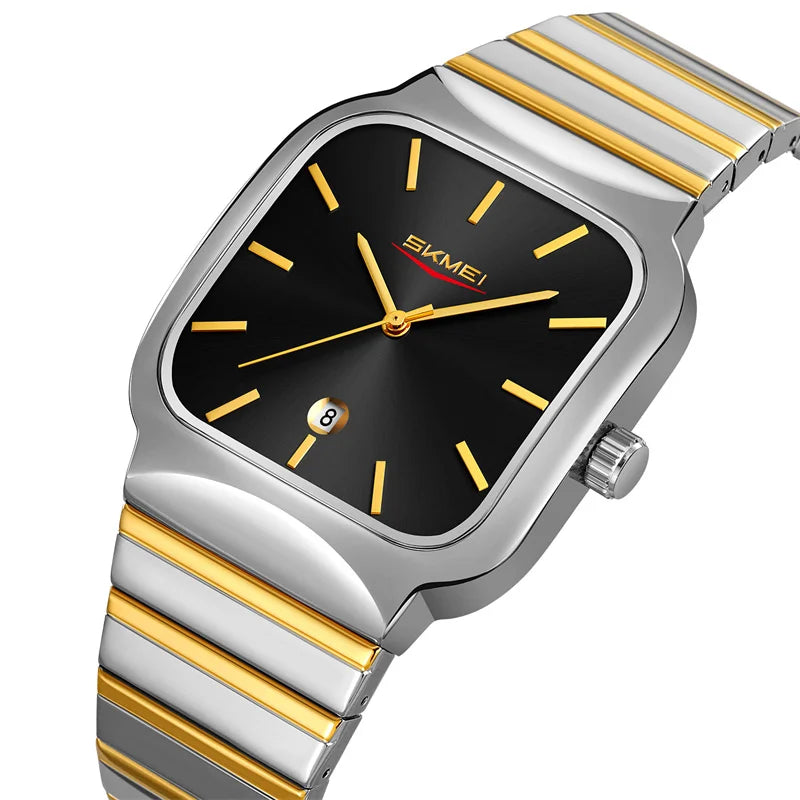 Montre Unisexe SKMEI Luxe Quartz Bracelet Acier – Analogique Date Étanche Fashion
