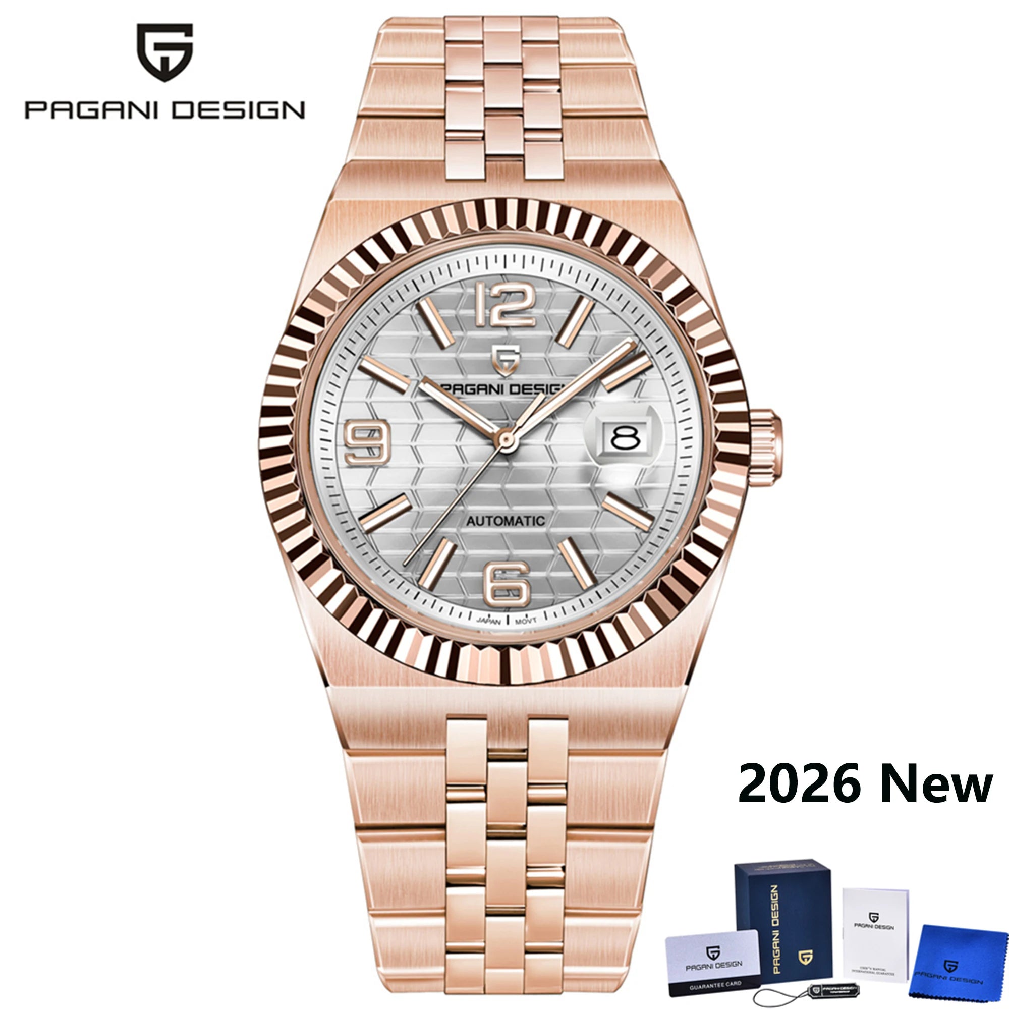 Montre Homme Luxe PAGANI DESIGN 2026 Automatique Cadran 3D Losange Verre Saphir – Business Fashion