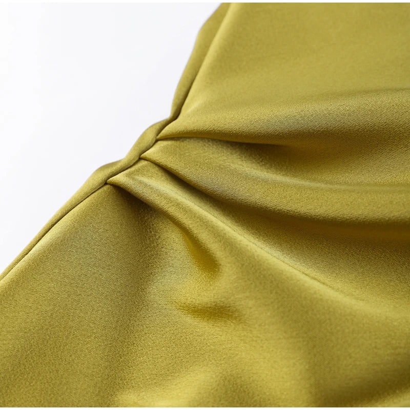Robe Maxi Satin Femme Volantée Bretelles Fente Latérale Dos Nu Sans Manches Sexy – Longue Élégante Soirée Club | Glamour 2025