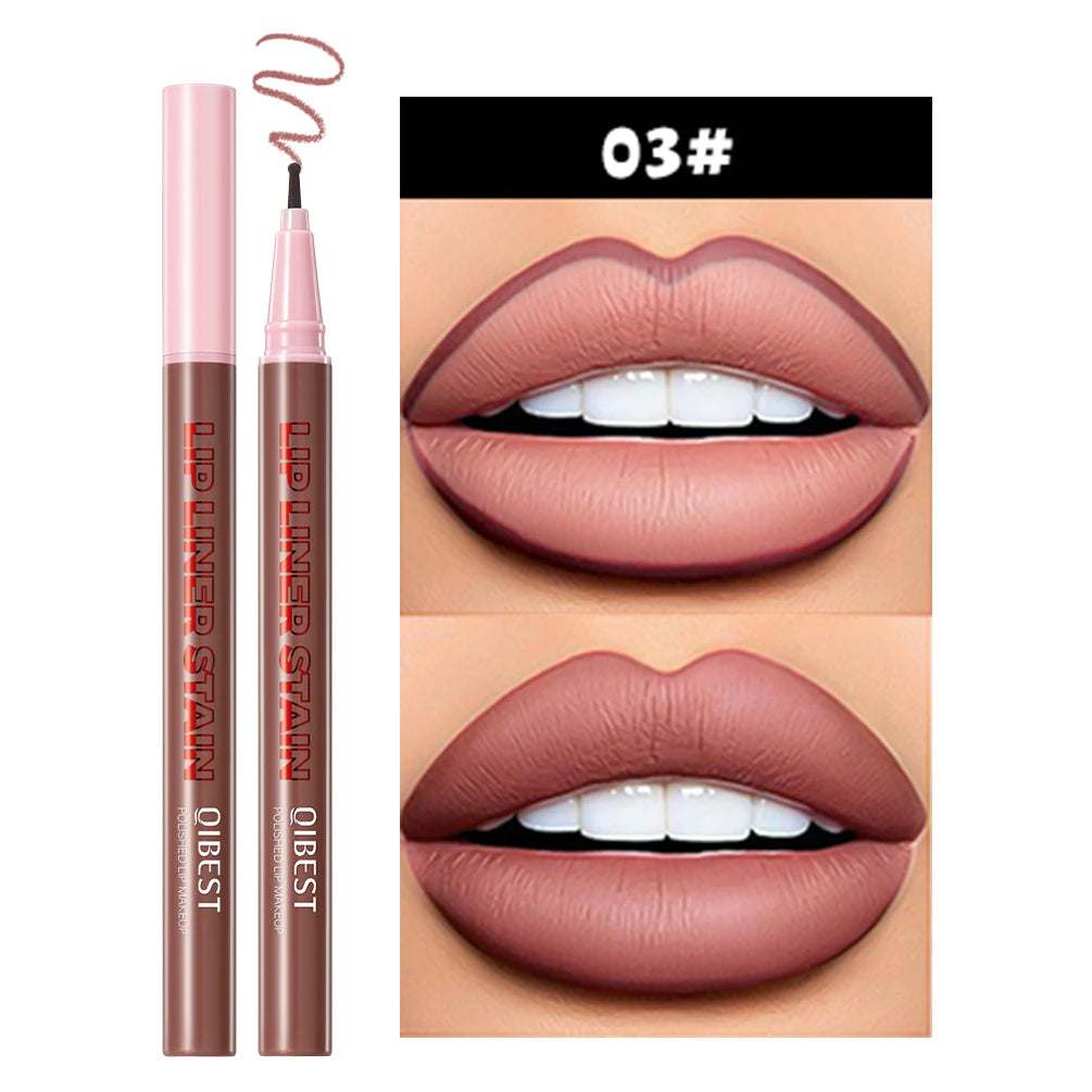 Lip Liner Liquide Mat Waterproof – Applicateur Sponge Tip Teinture | Contour Lèvres Longue Tenue