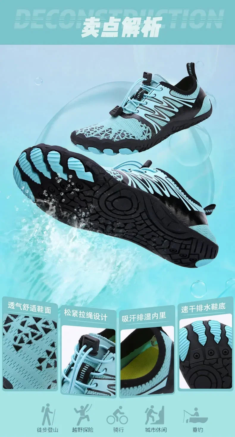 Chaussures Aquatiques 5 Doigts Unisexe – Respirantes & Antidérapantes | Plage, Natation, Fitness & Sport Été | Tailles 36-47