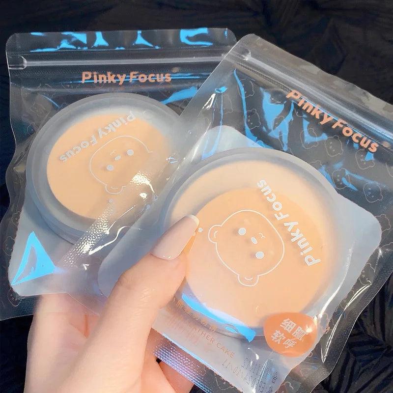Poudre Compacte Visage avec Puff – Fond de Teint Lisse Correcteur Pores | Illuminateur Blanchissant Cosmétique