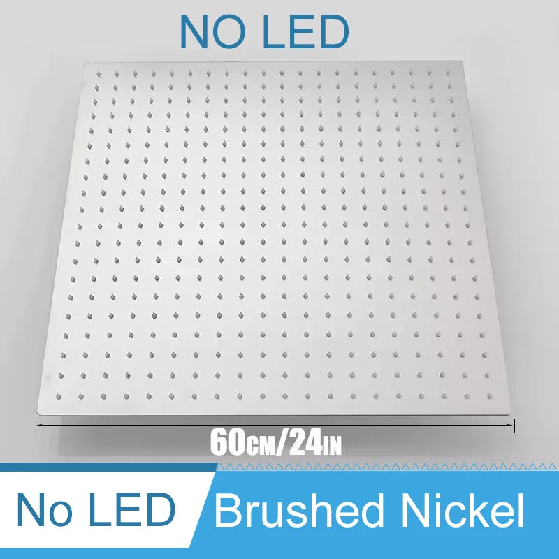 Shinesia Système Douche Pluie LED Plafond 40x80cm – Cascade & Pluie, Noir ou Or Brossé | Douche Luxe Salle de Bain