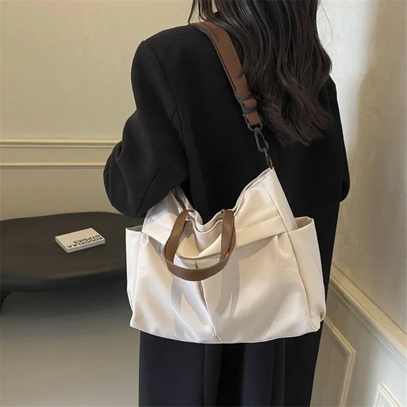 Grand Sac Cabas Nylon Femme – Tote Bag Stylish Bandoulière & Épaule | Voyage, Business, Fitness & Shopping | Léger & Résistant