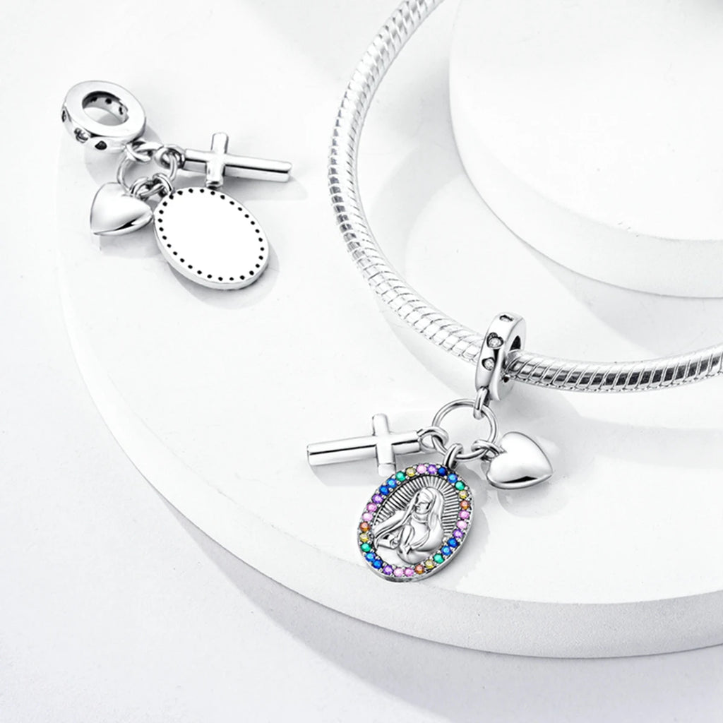 Charm Argent 925 Pendentif Croix, Ange, Pyramide & Pharaon – Breloque Spirituelle & Symbolique DIY | Compatible Bracelet Original | Bijou Personnalisé
