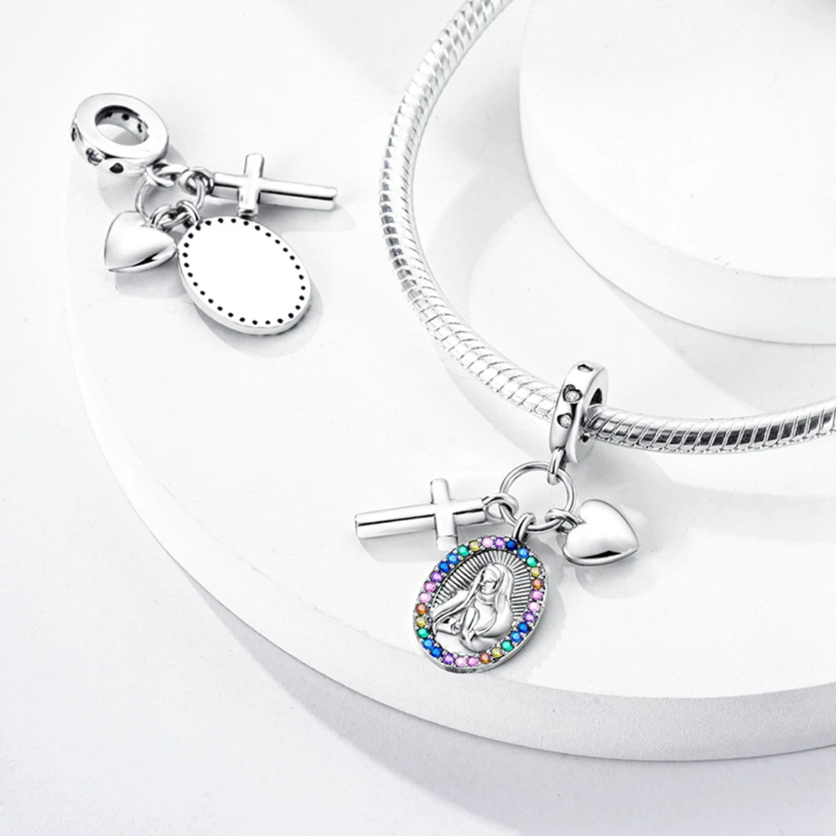 Charm Argent 925 Pendentif Croix, Ange, Pyramide & Pharaon – Breloque Spirituelle & Symbolique DIY | Compatible Bracelet Original | Bijou Personnalisé