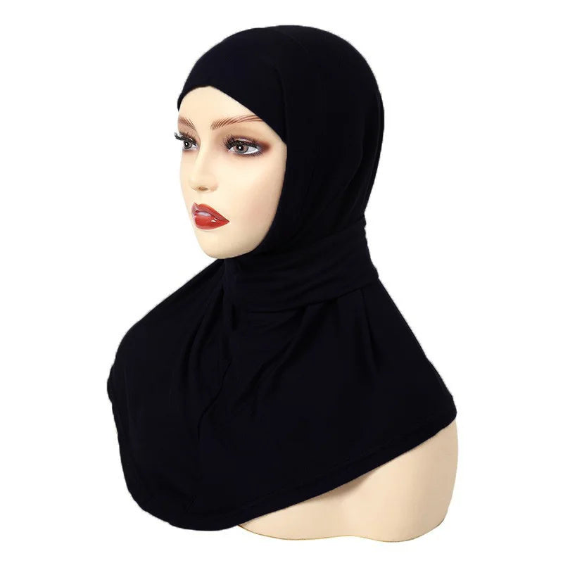 Hijab Femme Prêt-à-Porter Classique Bouton-Pression – Couvre-Chef Intégral Foulard & Turban Musulman