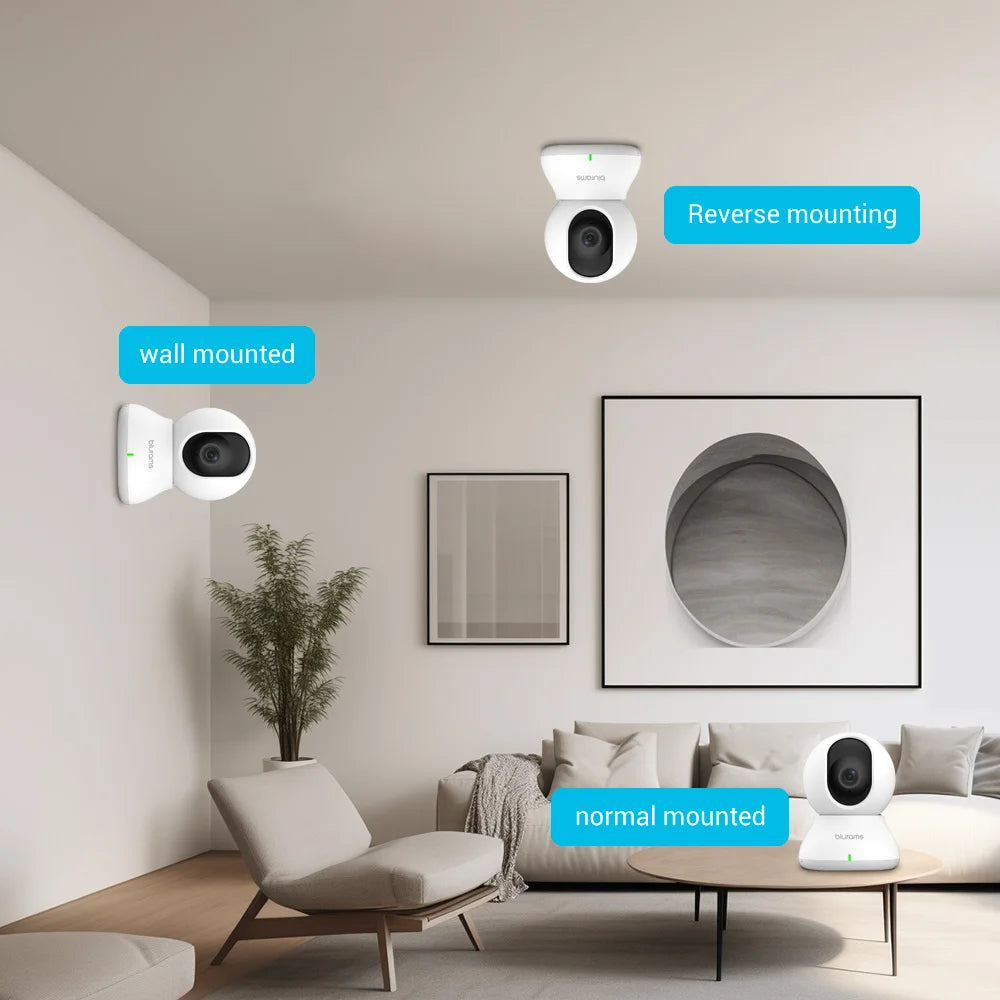 Blurams 2K 360° PTZ WLAN-Innenkamera – Überwachung von Haustieren und Zuhause, Nachtsicht, 2-Wege-Audio, Mobile App | Sicherheit
