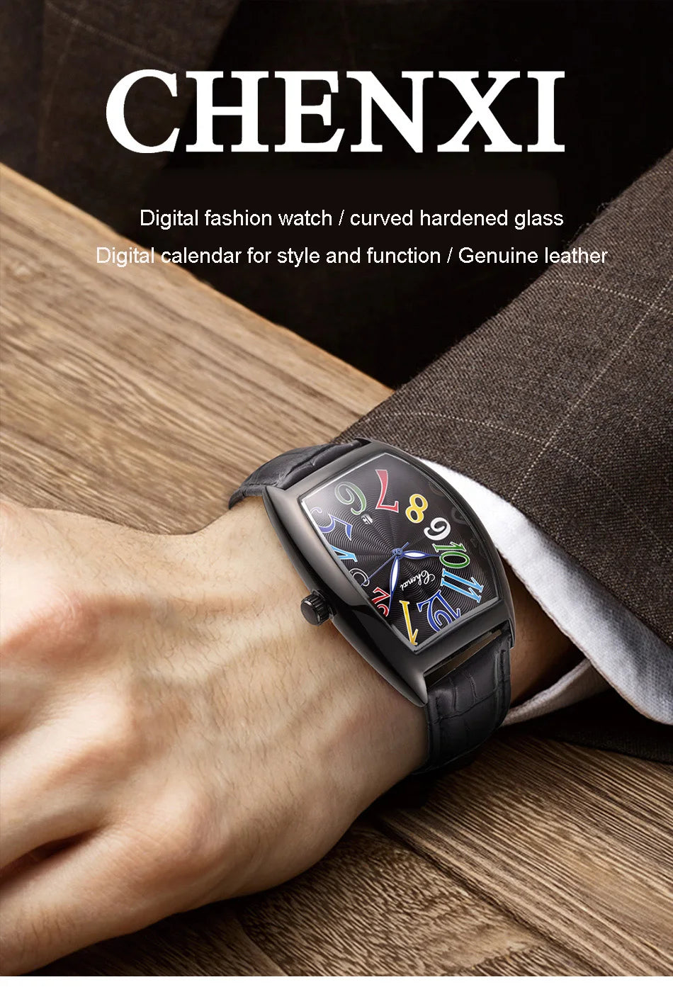 Montre Homme Bracelet Cuir Luxe Fashion Lumineux Quartz Calendrier Étanche Élégante Intemporelle | Montre Homme Cuir Luxe Fashion Lumineux Premium