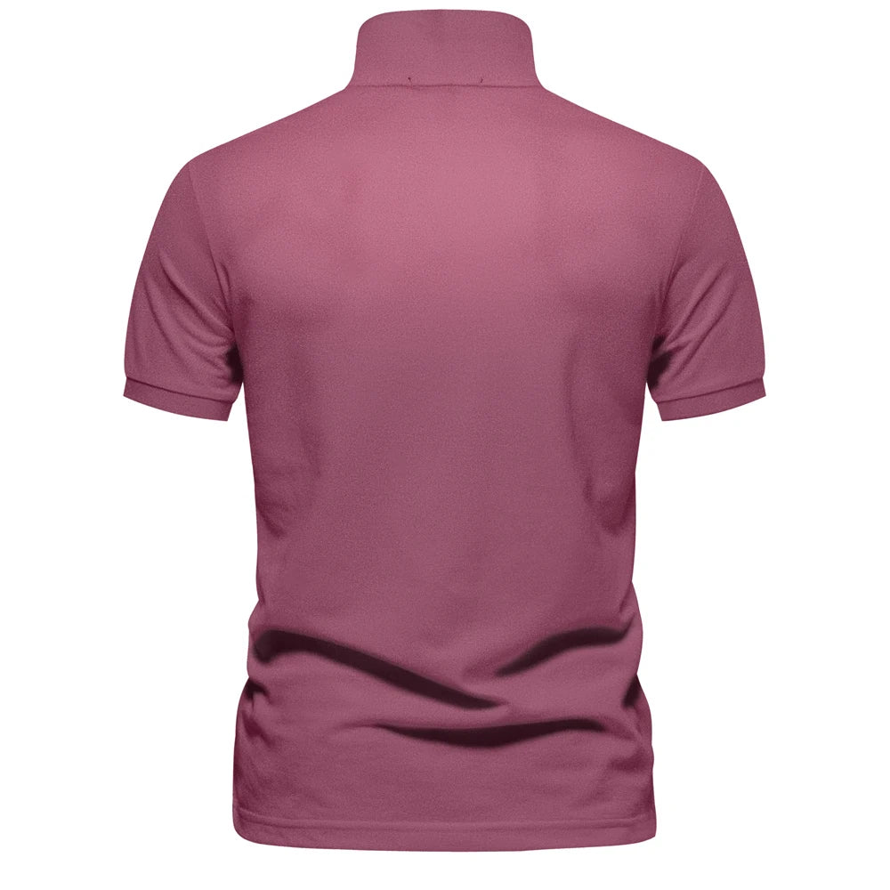 Polo Homme Coton Manches Courtes Couleur Unie Haute Qualité – Casual Élégant Été | Mode Homme Premium