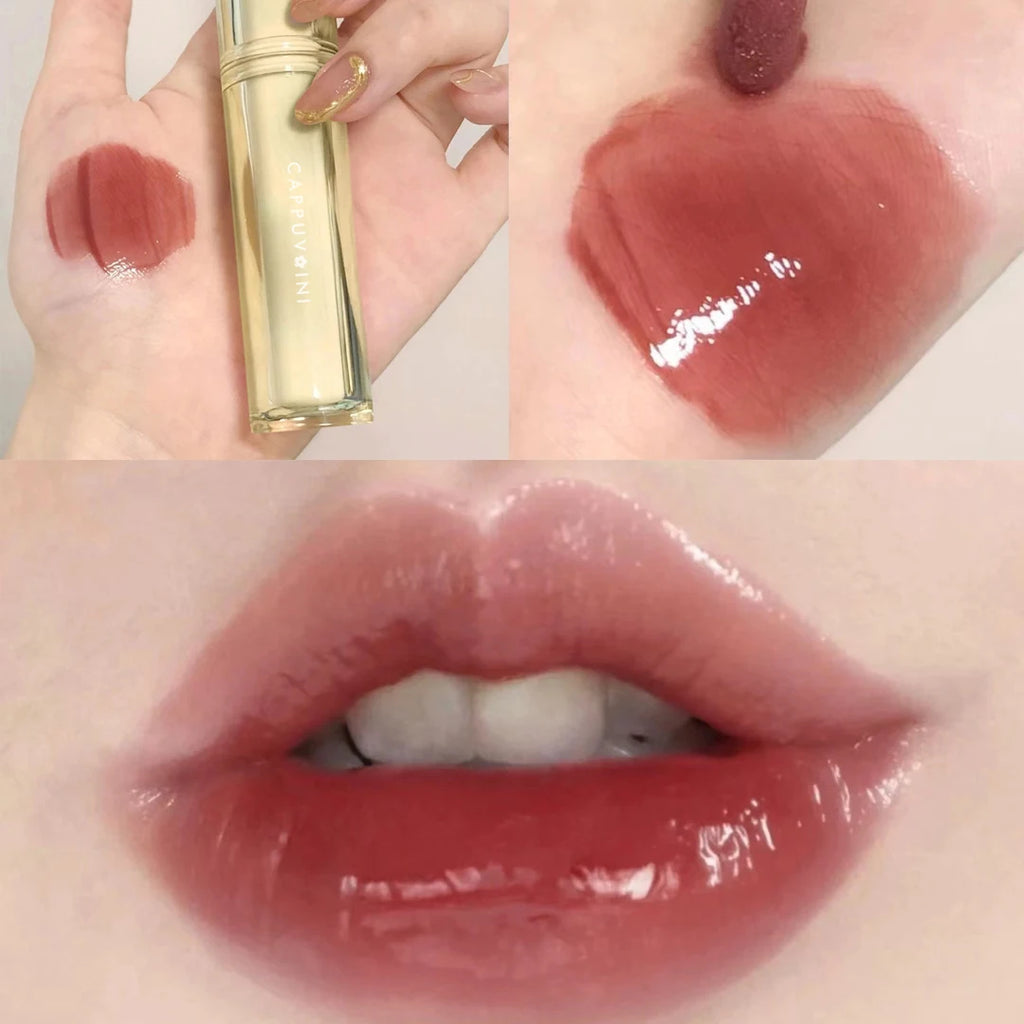 Gloss Miroir Iced Tea – Lip Glaze Jelly Transparent Waterproof | Rouge à Lèvres Liquide Effet Glacé