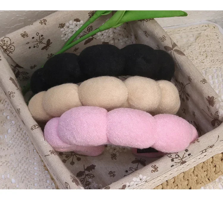 Set Bandeau Spa Gonflant & Bracelets Microfibre - Lavage Visage & Maquillage