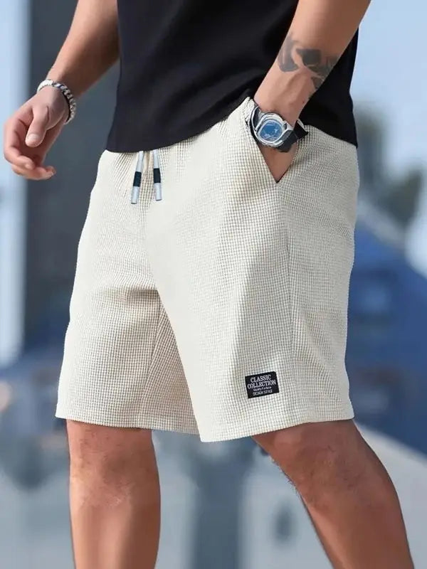Kurze Herren-Freizeit-Strand-Sporthose aus atmungsaktivem Strukturgewebe – trendige kurze Hose, bequem für Alltag & Sport | Herrenmode Sommer