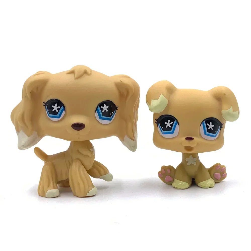Lot 2 Figurines Animaux Rares LPS – Chat Mignon & Chien Tête Ballante Teckel Colley Cocker Danois | Jouet Collectionnable Enfants