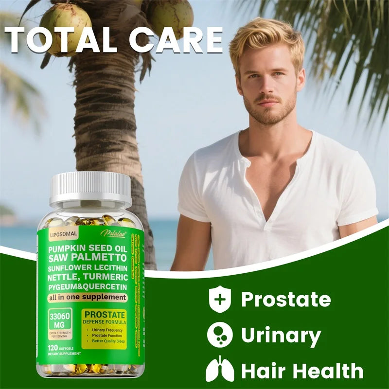 Complément Prostate Homme – Réduit les Envies Fréquentes, Améliore le Sommeil & le Contrôle Vésical | Pousse des Cheveux
