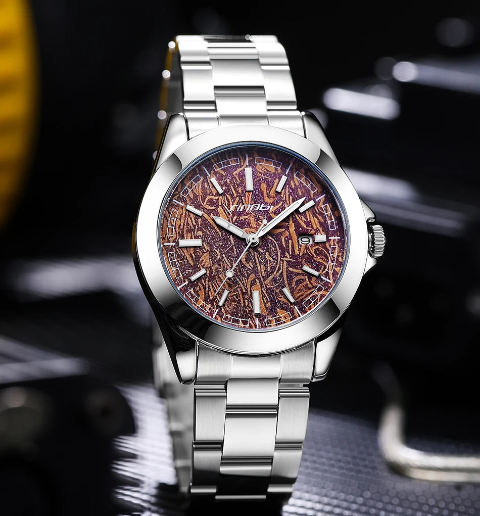 Montre Homme SINOBI Quartz Casual Calendrier – Acier Inoxydable Design Original Cadeau