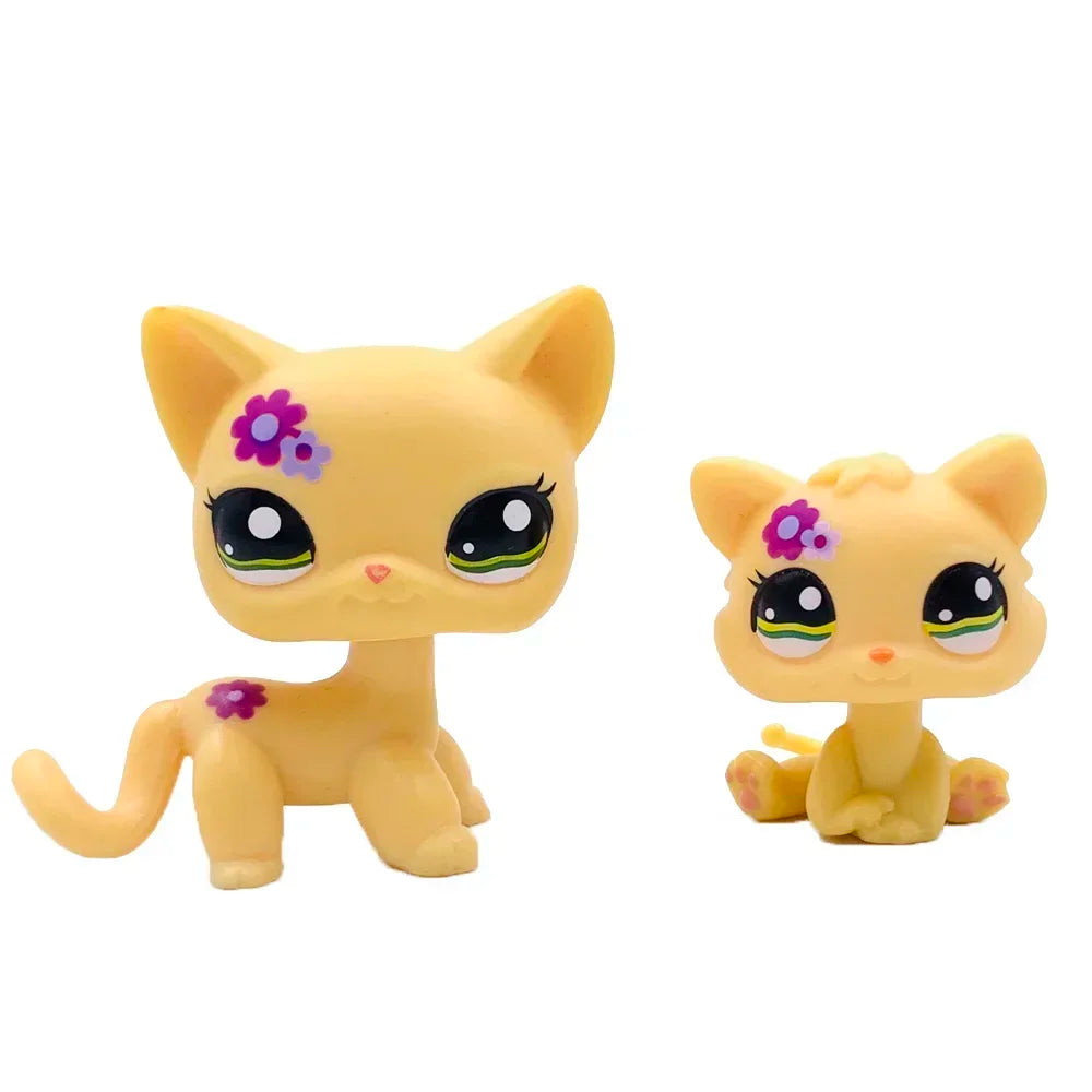 Lot 2 Figurines Animaux Rares LPS – Chat Mignon & Chien Tête Ballante Teckel Colley Cocker Danois | Jouet Collectionnable Enfants