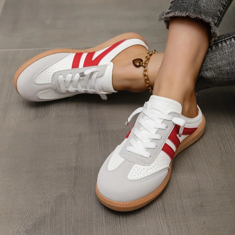 Sneakers Clogs Plateforme Baotou Femme 2025 – Bout Rond Flat Sport Casual Slip-on Été