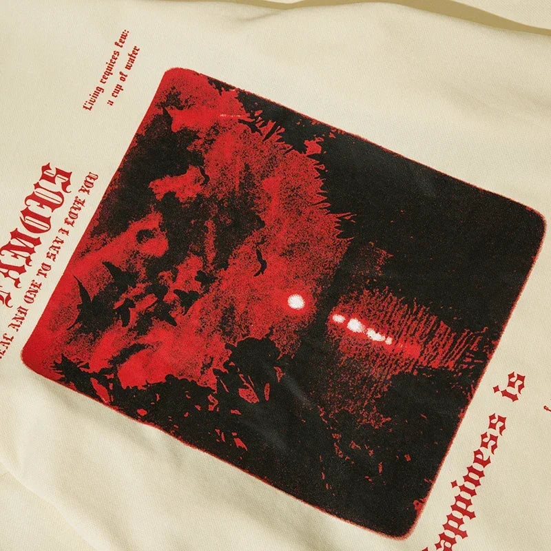 Sweat Homme Hip Hop Oversize Sunset Graphic – Hoodie Coton Harajuku Rétro Streetwear 2025