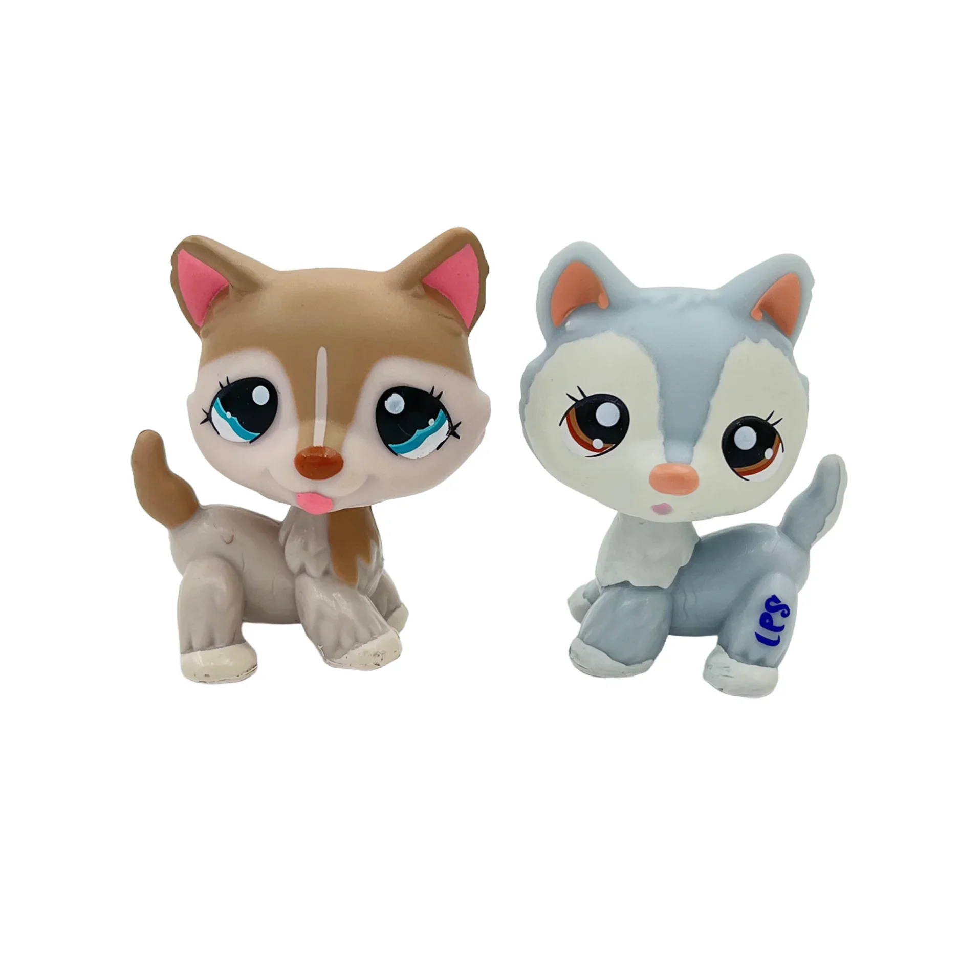Lot 2 Figurines Animaux Rares LPS – Chat Mignon & Chien Tête Ballante Teckel Colley Cocker Danois | Jouet Collectionnable Enfants