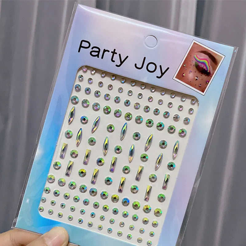 Stickers Strass Visage Jetables – Diamants Acryliques Crystal Larme & Yeux | Maquillage Scène & Festival