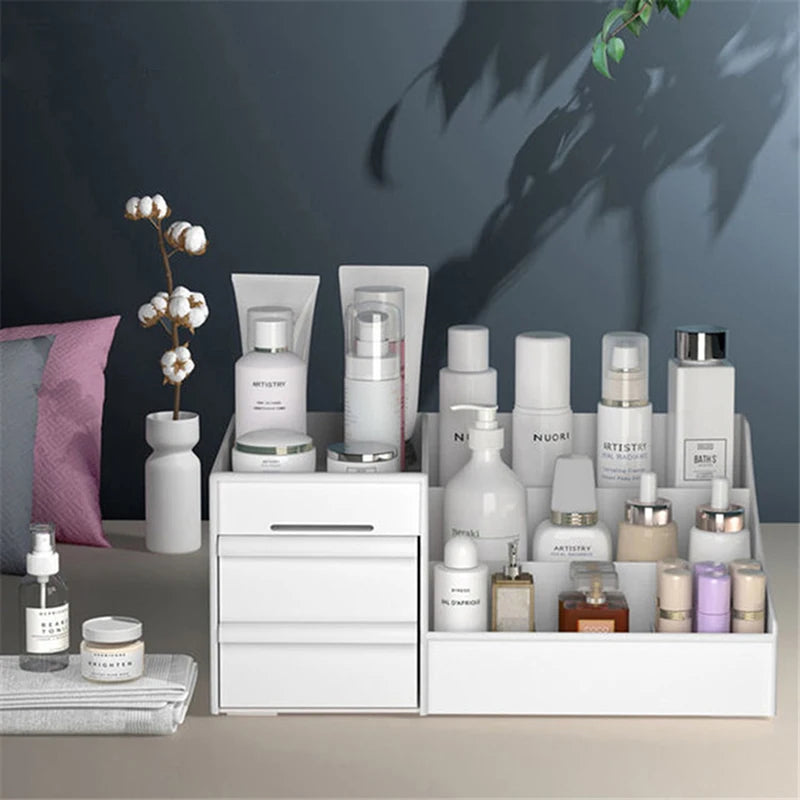 Organisateur Maquillage à Tiroirs - Rangement Pinceaux, Rouges à Lèvres & Soins