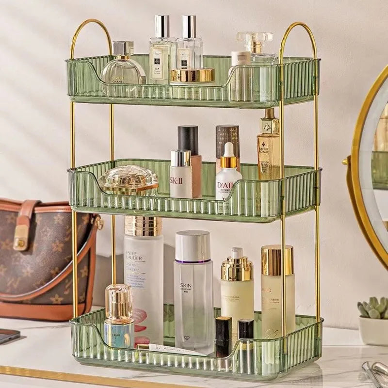 Étagère d’Angle Organisateur Salle de Bain – Rangement Maquillage, Skincare & Cuisine | Support Cosmétiques Bureau