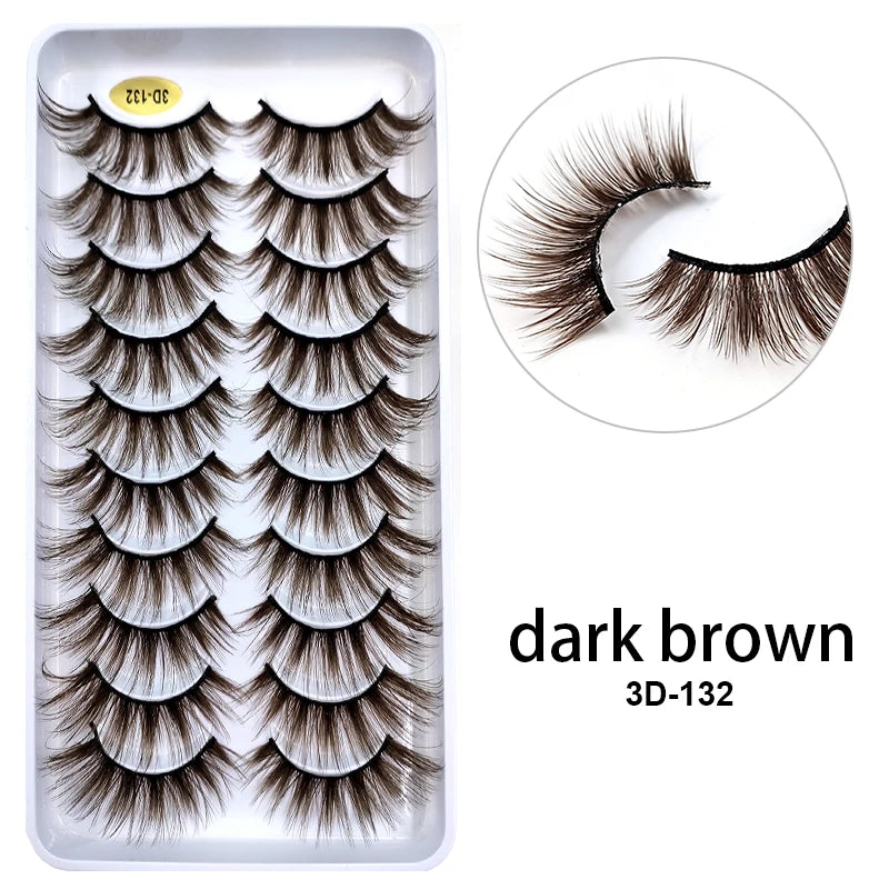 Faux Cils Kekelala 3D Korea Silk – Lot 10 Paires Naturels Bruns & Blonds | Fluffy Wholesale