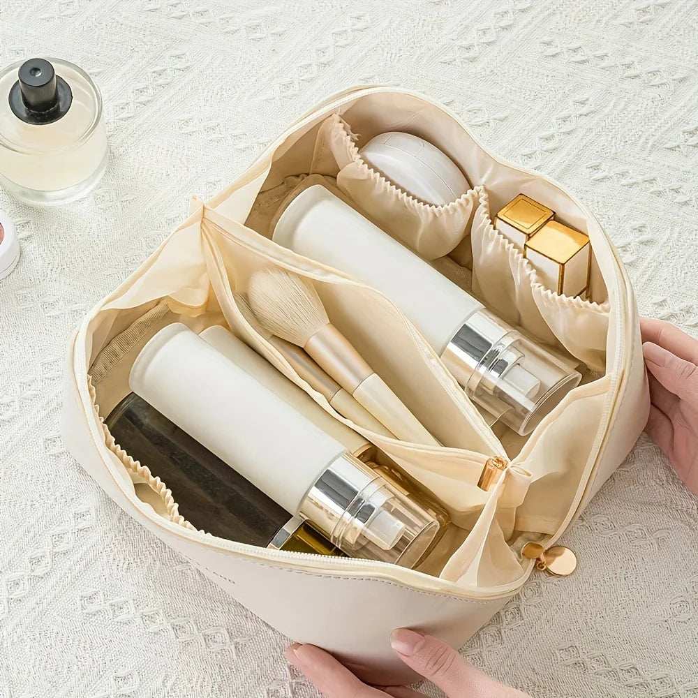 Trousse Maquillage Luxe Femme – Kit Toilette Organisateur Voyage | Boîte Cosmétique Zip Portable