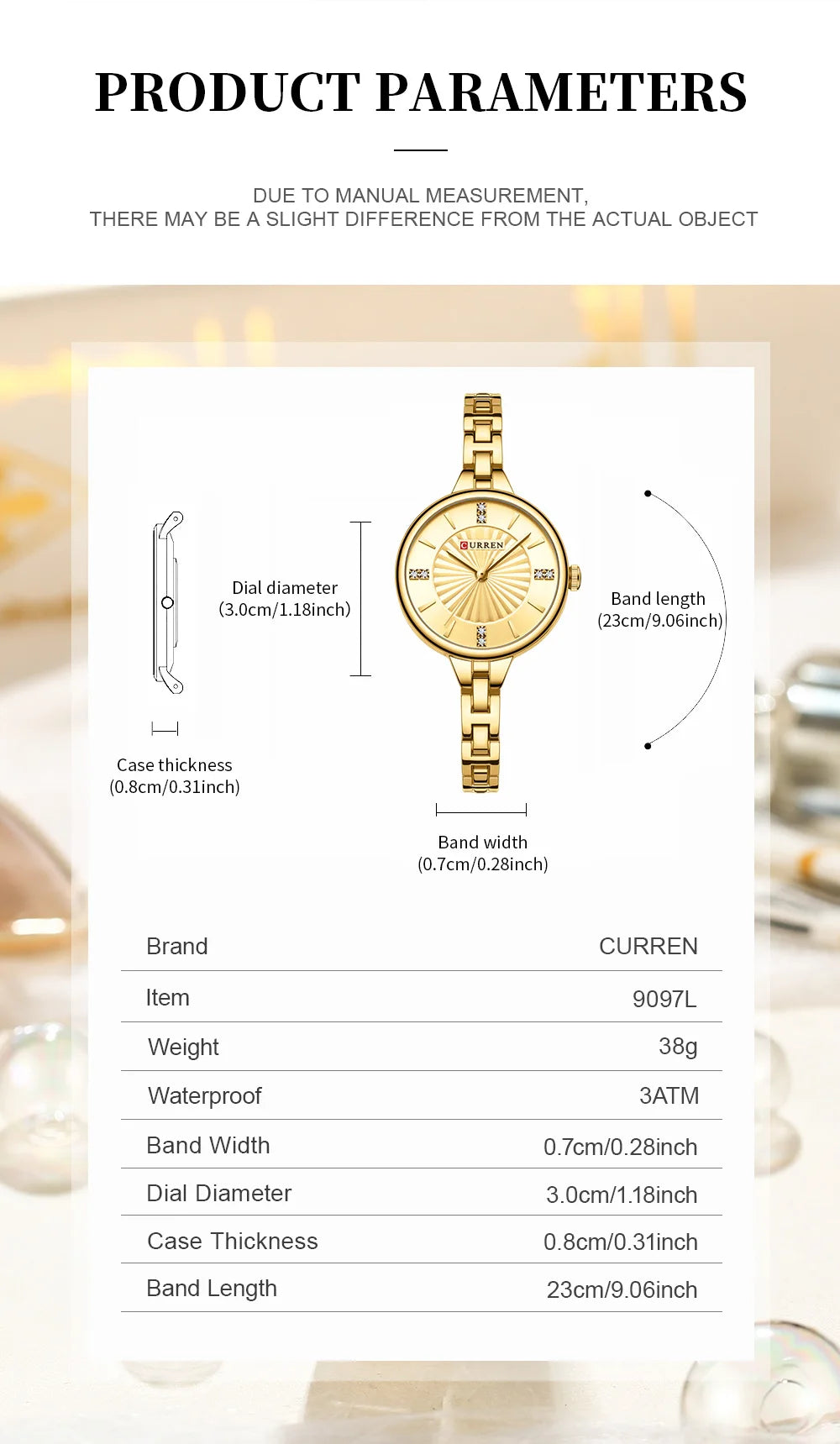 Montre Femme CURREN Luxe Diamond Quartz – Acier Étanche Élégante Dress Diamant
