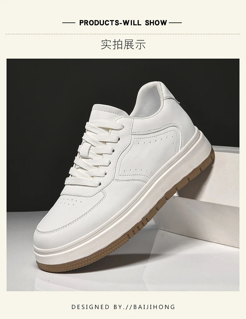 Chaussures Rehaussantes Homme 10/8/6CM Invisibles – Sport Blanches Grande Taille 37-44