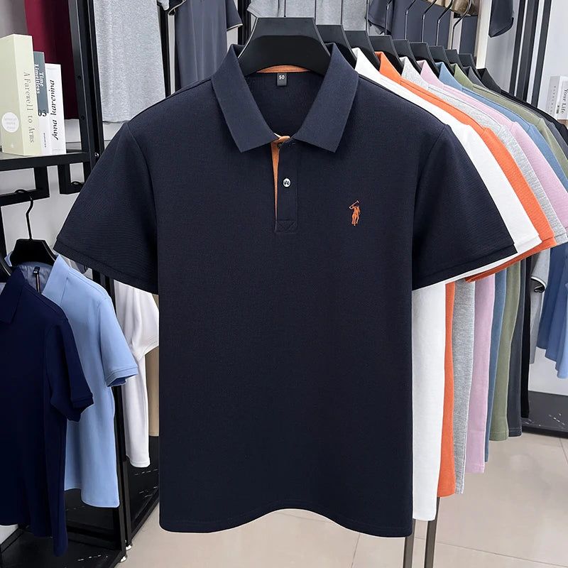 Polo Homme 100% Coton Manches Courtes Broderie Poney Élégant Golf Casual Été – Style Designer Premium | Mode Homme Luxe
