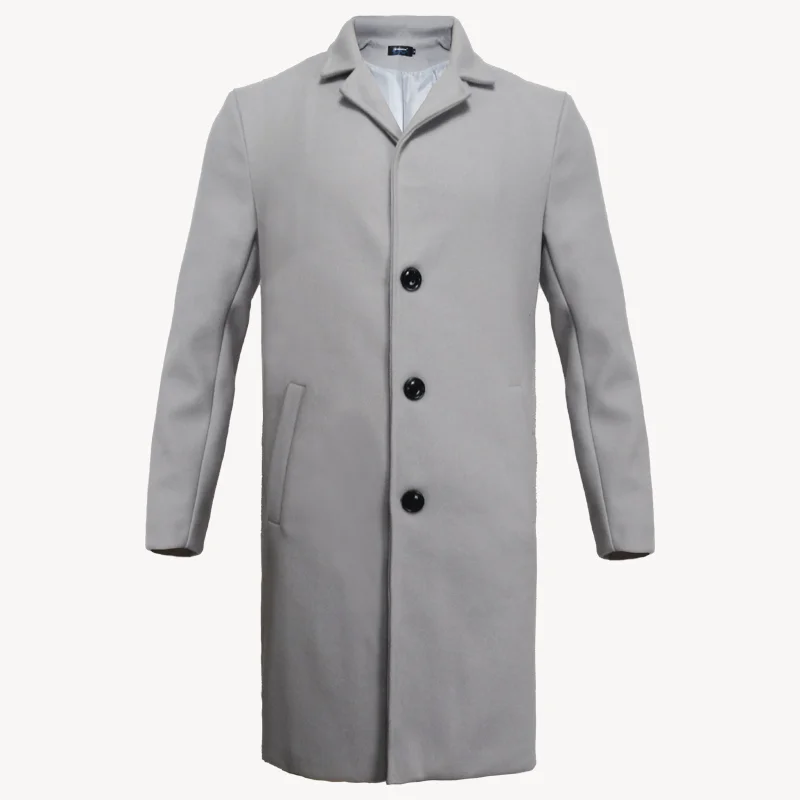 Veste Homme Streetwear Laine Col Reversé Couleur Unie Casual Élégante Boutonnage Simple Printemps Hiver Tendance – Manteau Casual Chic Urban Premium | Mode Homme Streetwear Premium