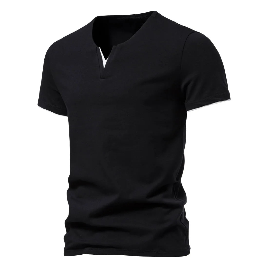 T-Shirt Homme Henley Col V Manches Courtes Coton Slim Fit Casual Basique Été Confortable Respirant Élégant Intemporel – Tee Shirt Henley Premium Slim | Mode Homme Casual Premium