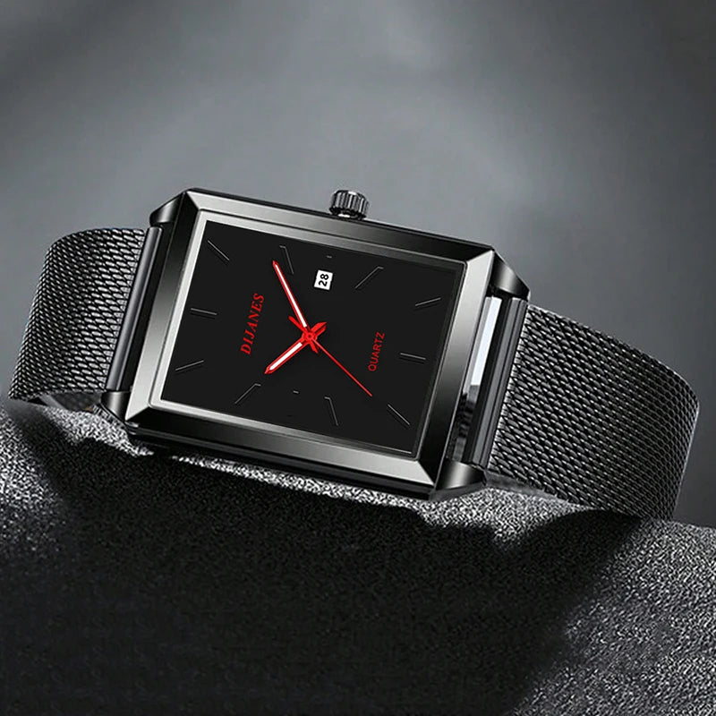 Montre Homme Minimaliste Ultra-Slim Quartz – Bracelet Maille Acier Business Casual Léger