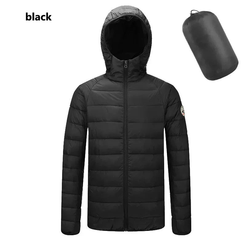 Doudoune Légère Unisexe Manches Longues Zip Broderie Logo Capuche – Coupe-Vent Chaude Printemps Automne Sortie | Mode Homme & Femme Premium
