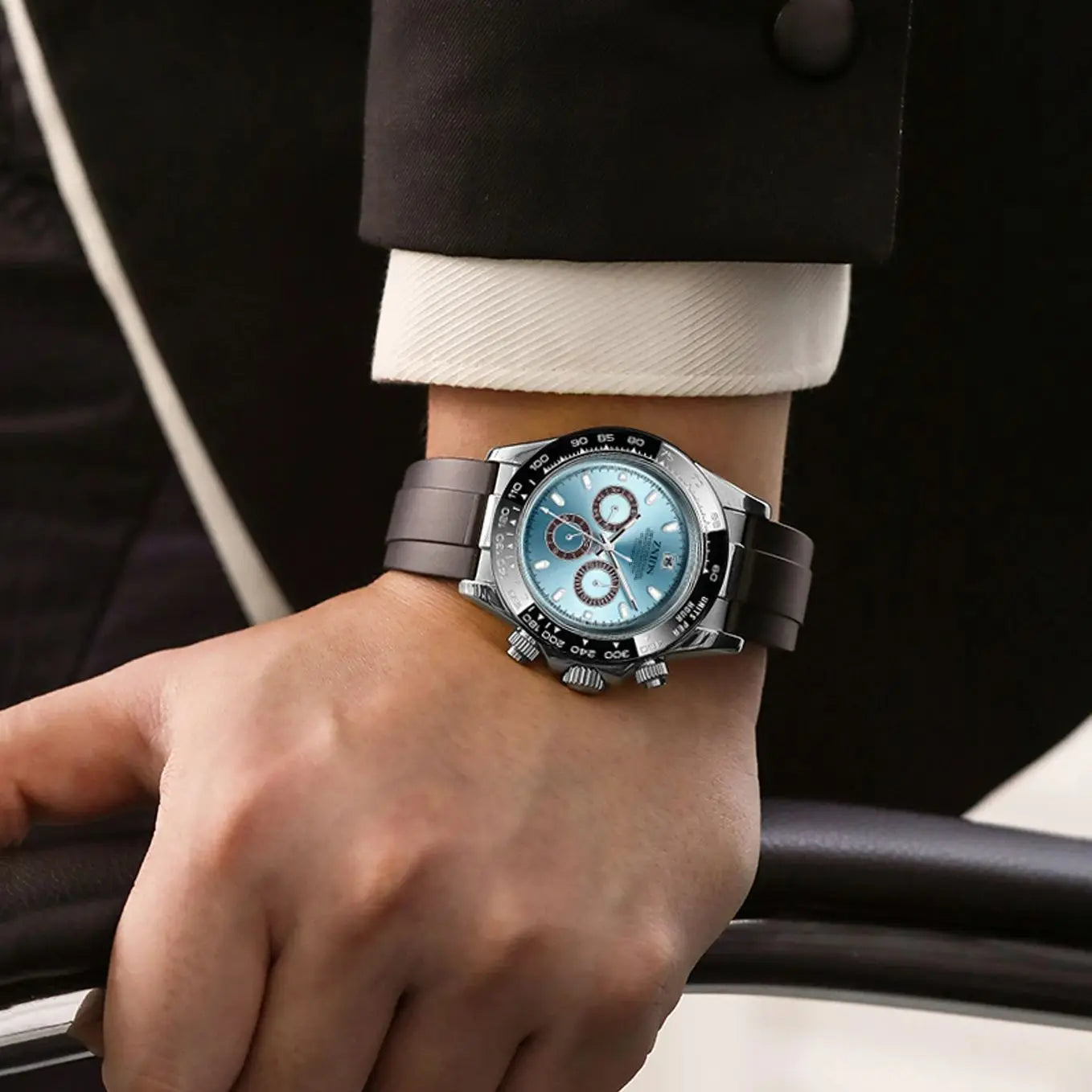 Montre Homme Luxe Légère Quartz Bracelet Silicone – Étanche Multifonction Business & Quotidien