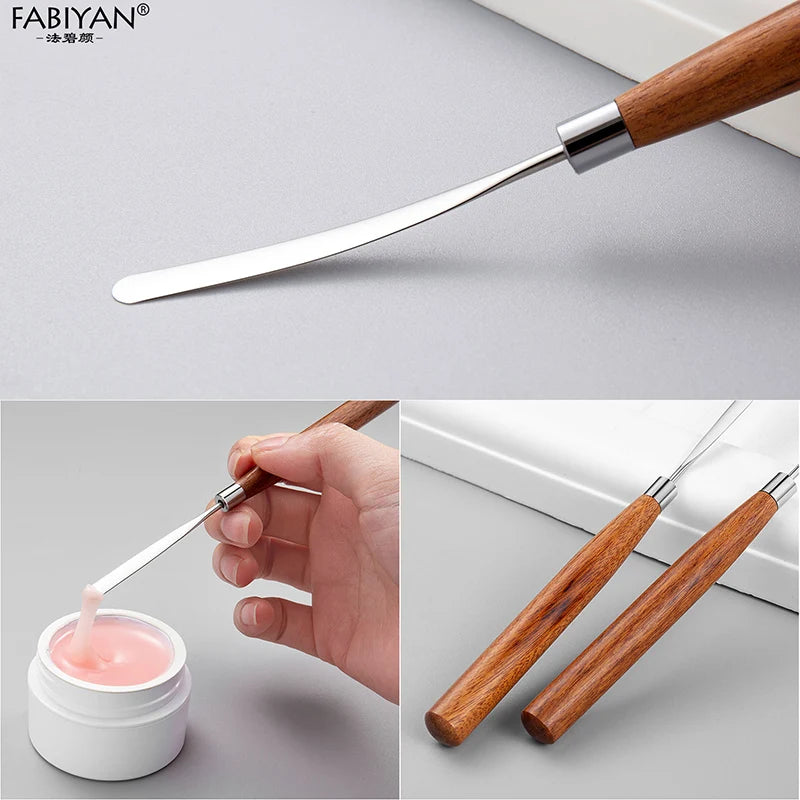 Spatule Inox Nail Art – Tige Mélangeuse Crème & Fond de Teint | Outil Mélange Maquillage & Accessoires