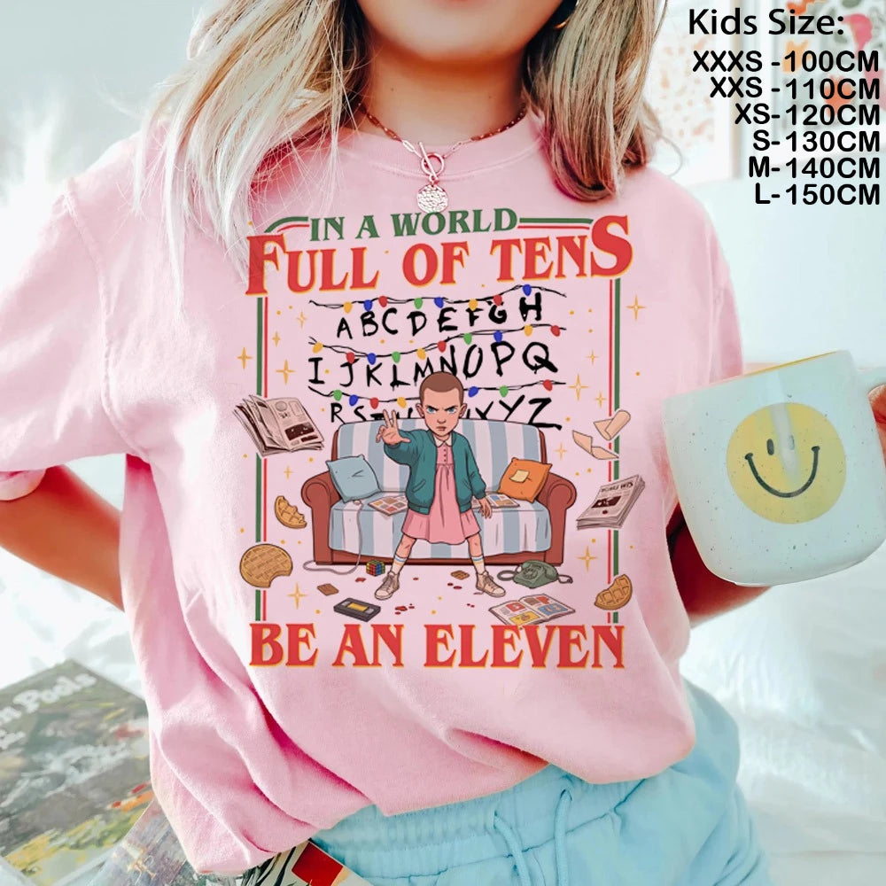 T-Shirt Enfant Imprimé Stranger Things Demogorgon – Manches Courtes Ample Casual | Fille & Garçon