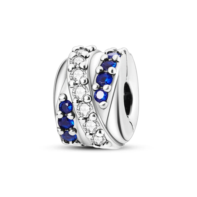 Charm Argent 925 Bleu Rotatif – Œil Démon, Main, Lune & Ciel Étoilé | Perle Pendentif Bracelet Femme | Bijou Spirituel & Mystique