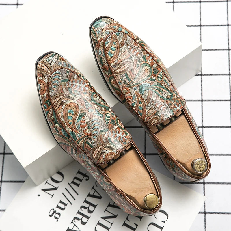 Loafers British Imprimé Cuir Slip-on Homme – Casual Respirant Dating Conduite Fête
