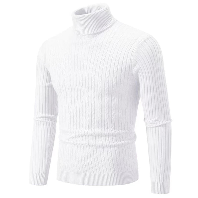 Herren Rollkragenpullover Hochwertig Gestrickt Einfarbig Warm Lässig Wolle Pullover Outdoor Winter Bequem Trendig – Premium Stehkragen Pullover Alle Jahreszeiten | Herrenmode Winter Premium
