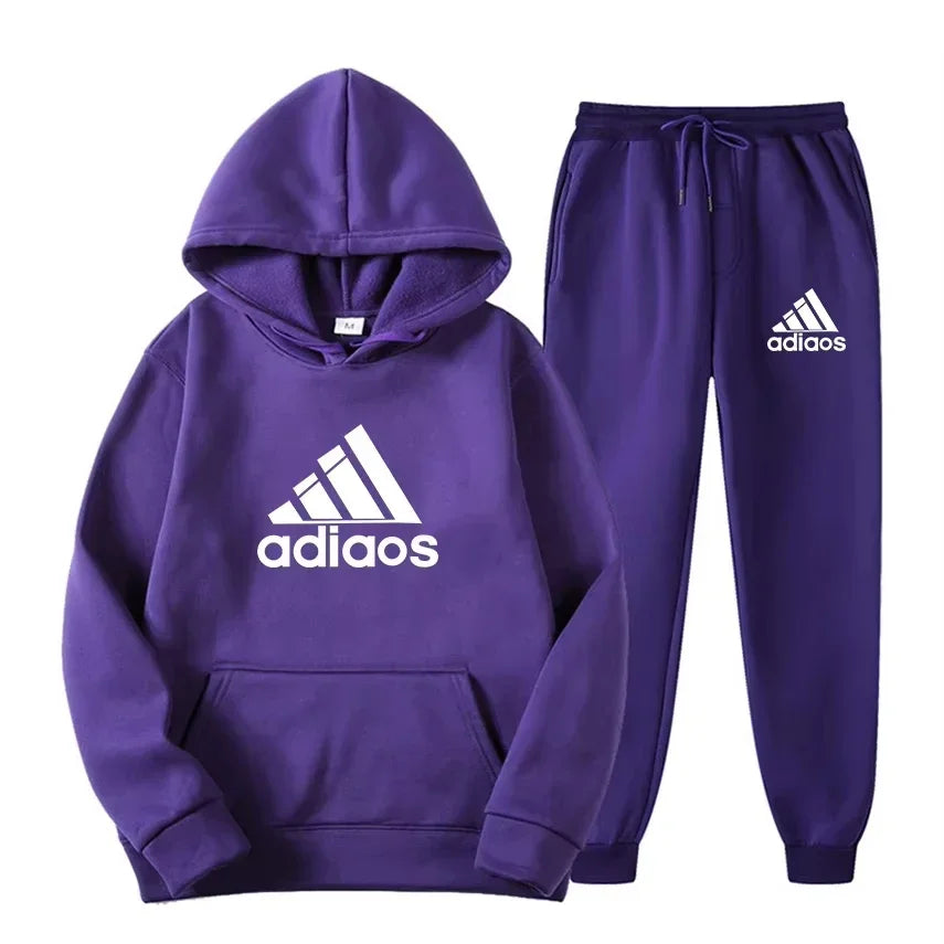 Ensemble Sport 2 Pièces Unisexe Automne Hiver – Sweat Capuche + Jogging Chaud Confortable Fitness Loisir | Mode Sportswear