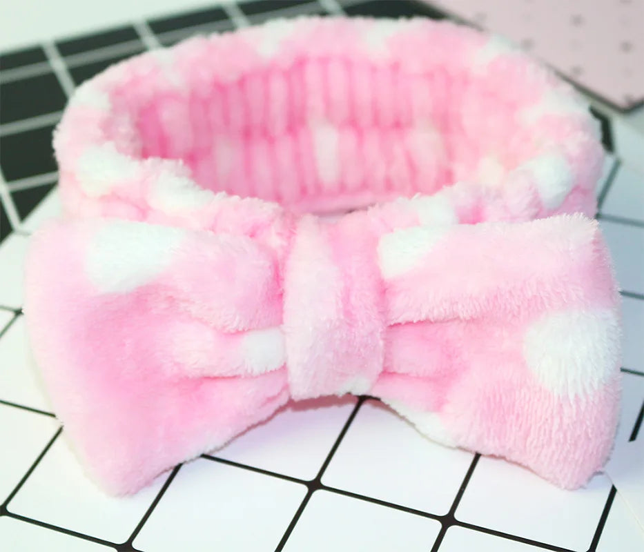 Bandeau Maquillage Oreilles de Lapin Coral Fleece – Élastique Doux | Soin Visage & Coiffure Fille