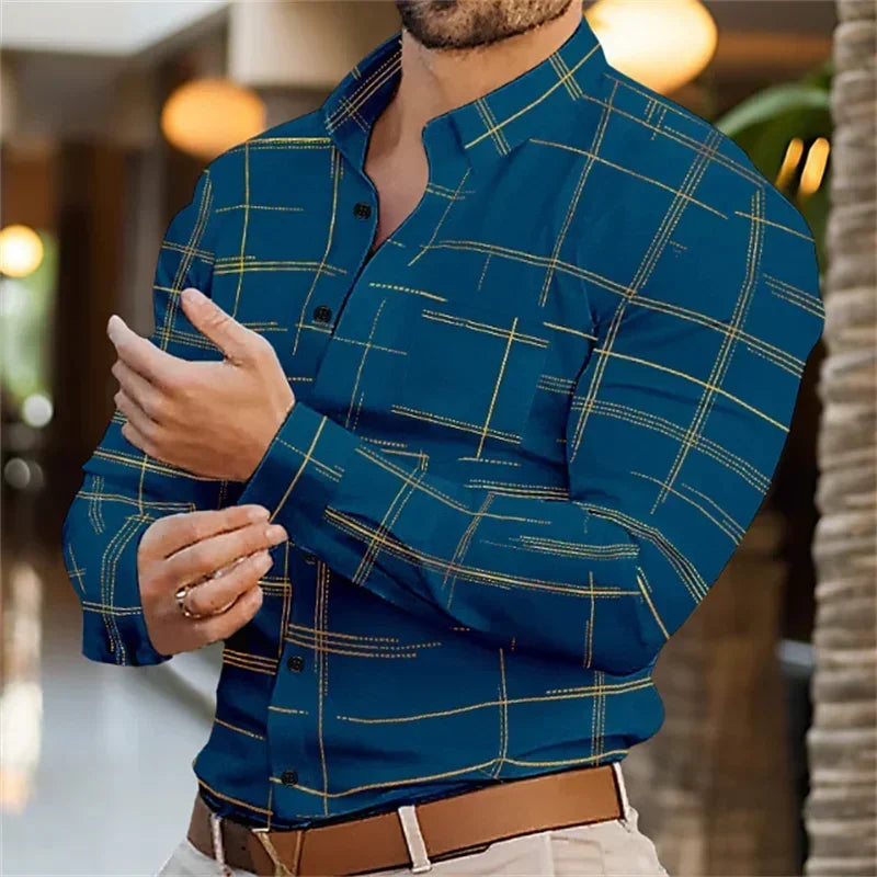 Chemise Homme Business Col Revers Bureau Casual Outdoor Street Douce Confortable Grande Taille XS-6XL Tendance Élégante – Chemise Premium Polyvalente | Mode Homme Business Premium